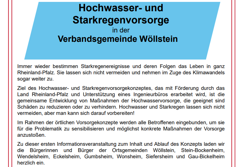Auftaktveranstaltung Hochwasser- und Starkregenvorsorge